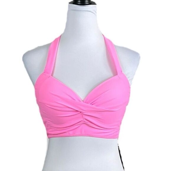 NWT Tempt Me Women’s Pink Halter Neck Bikini Swim Top, Size L - Picture 4 of 7
